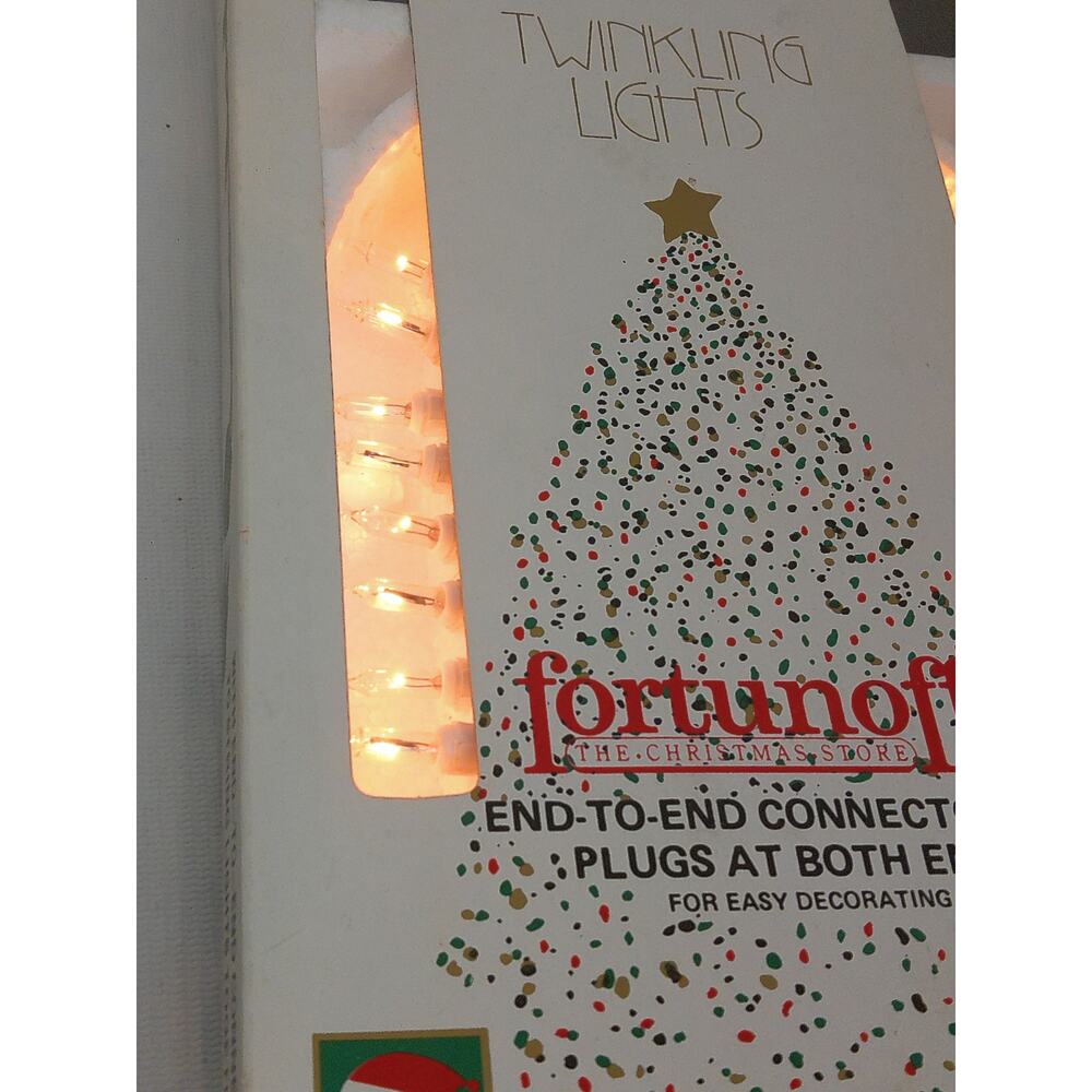 Vtg Fortunoff Kurt Adler Christmas Tree Lights 50 Twinkling End-to-End Plugs
